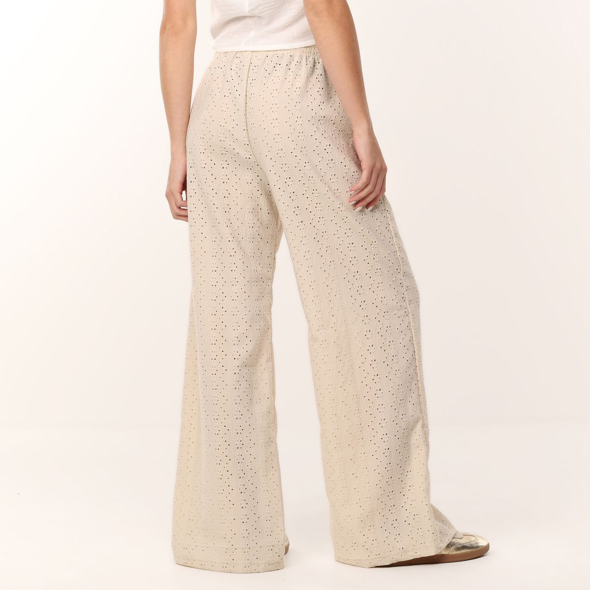 SYBILLA - Pantalón Wide leg Mujer Tiro alto de Rayas Sybilla