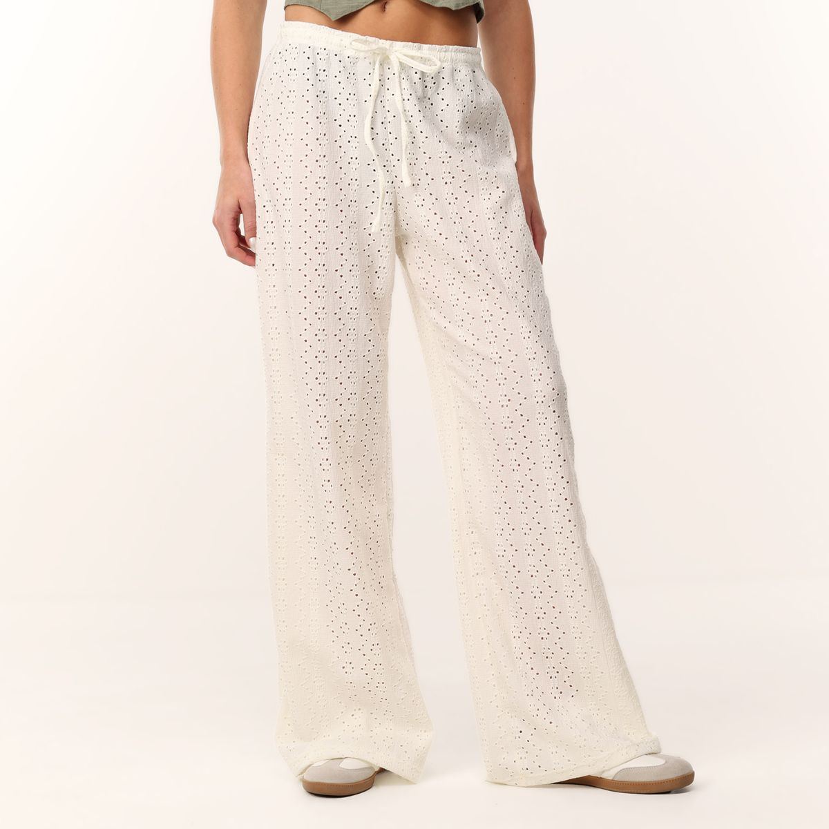 SYBILLA - Pantalón Wide leg Mujer Tiro alto de Rayas Sybilla