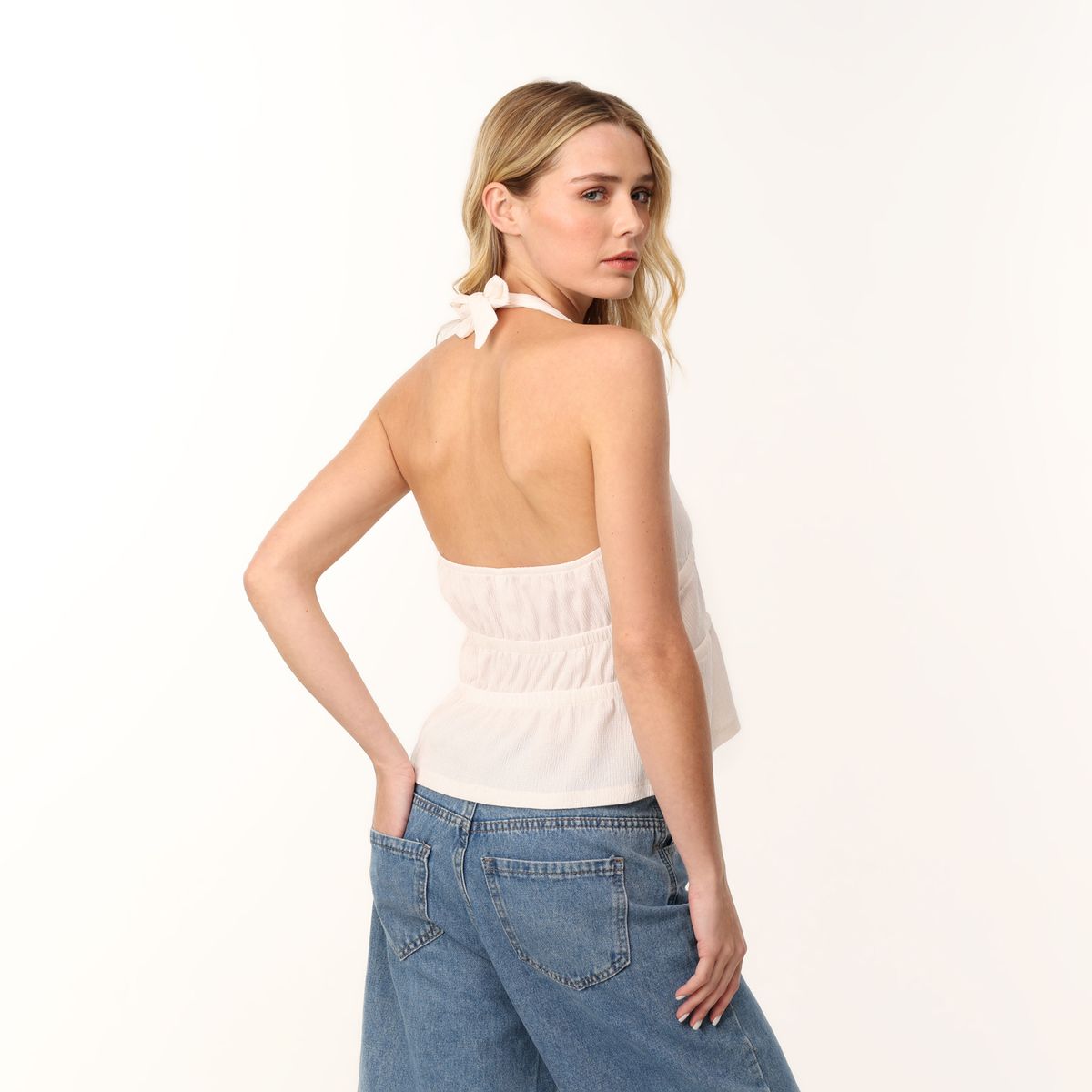 SYBILLA - Top esqueleto Mujer Anudada Sin mangas Sybilla