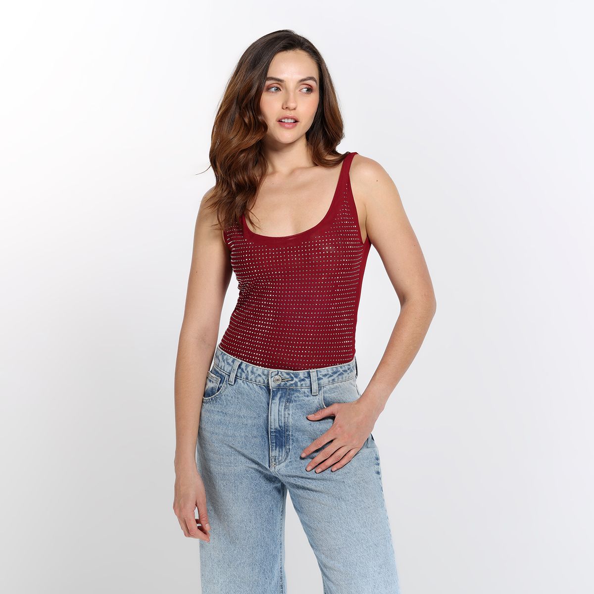 SYBILLA - Body Mujer Brillante Sin mangas Sybilla