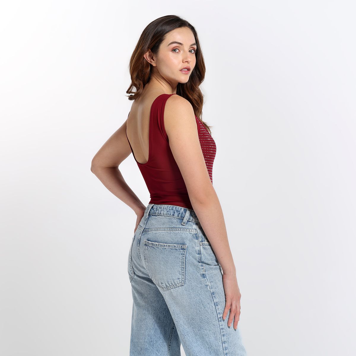 SYBILLA - Body Mujer Brillante Sin mangas Sybilla