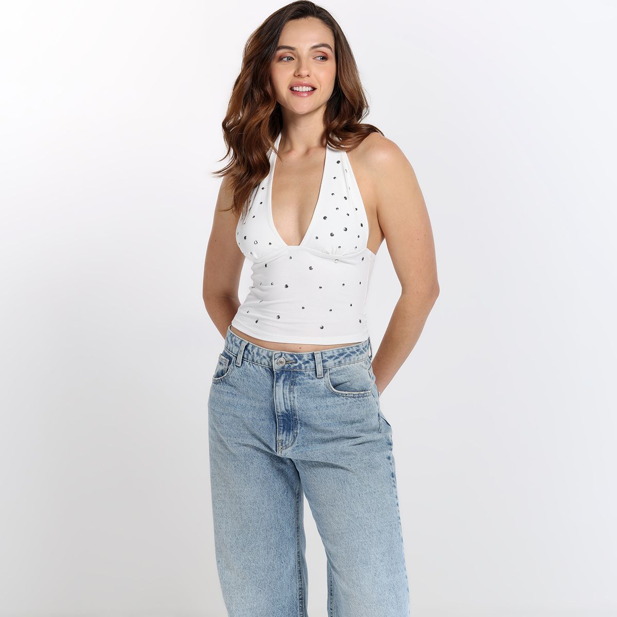 SYBILLA - Top esqueleto Mujer Taches Sin mangas de Algodón Sybilla