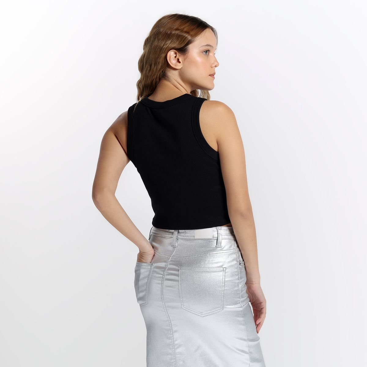 SYBILLA - Top esqueleto Mujer Taches Sin mangas de Algodón Sybilla