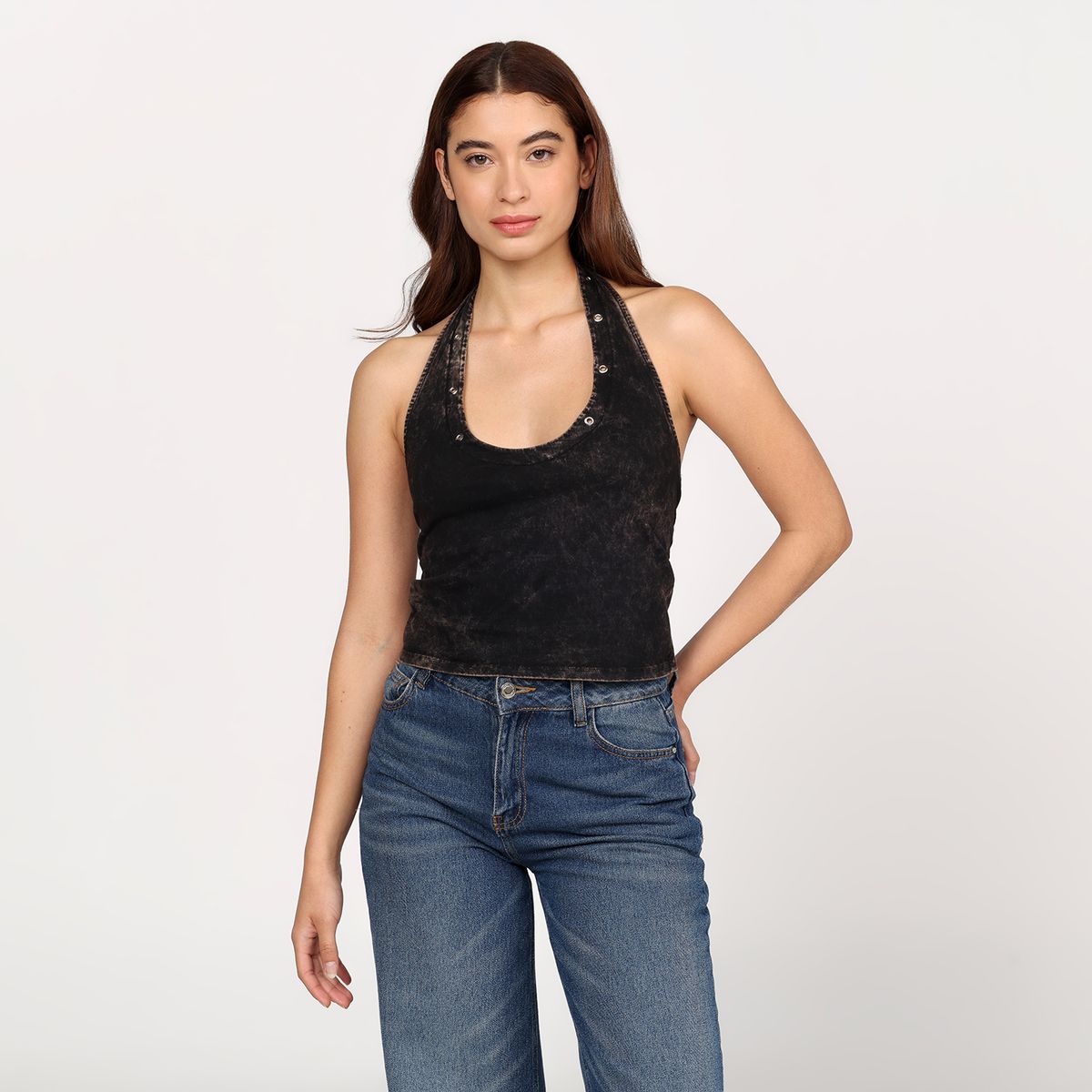 SYBILLA - Top Mujer Ojalillo Sin mangas Poliéster Sybilla