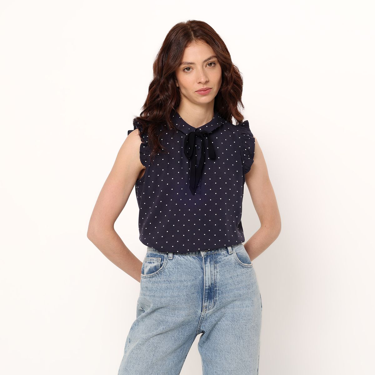 SYBILLA - Blusa Mujer Anudada Sin mangas Sybilla