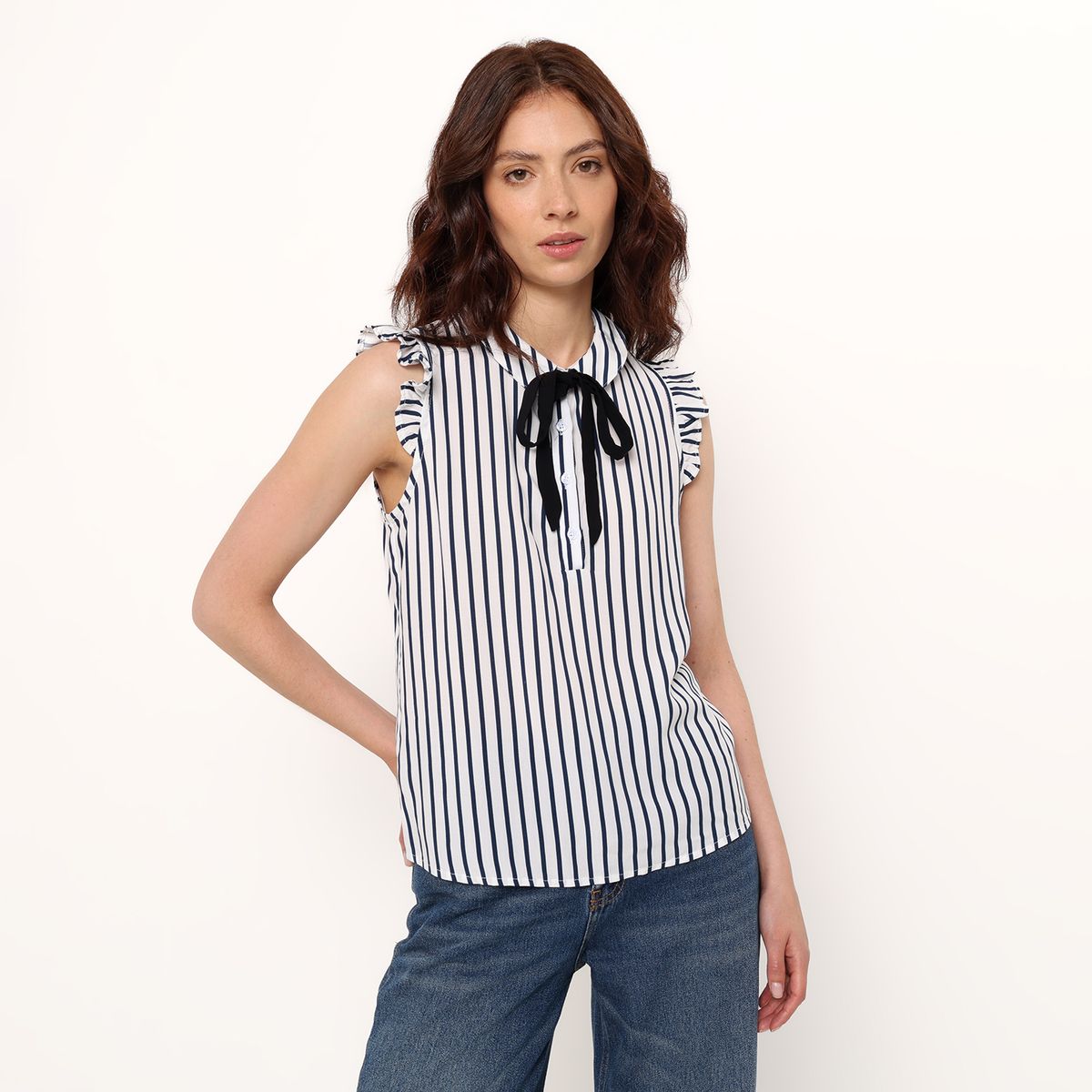 SYBILLA - Blusa Mujer Anudada Sin mangas Sybilla