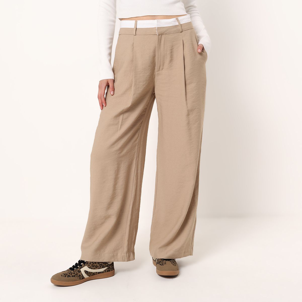 SYBILLA - Pantalón Recto Mujer Tiro alto Sybilla