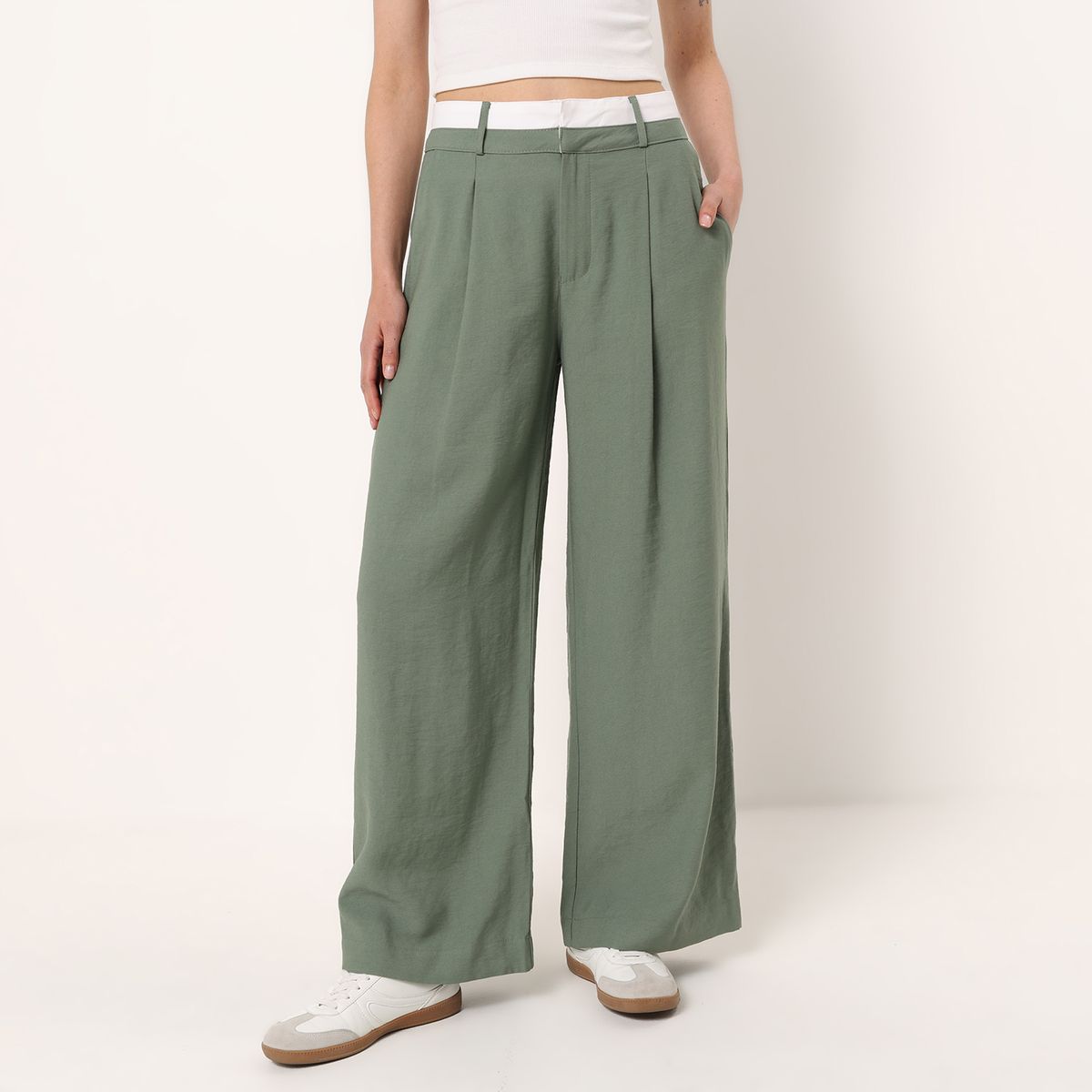 SYBILLA - Pantalón Recto Mujer Tiro alto Sybilla