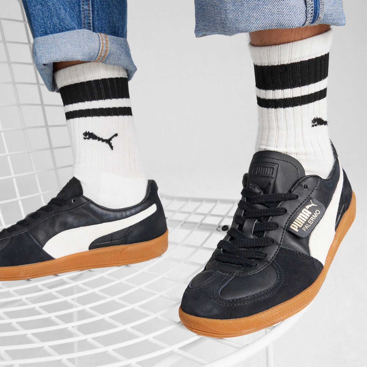 PUMA - Tenis Puma Moda Palermo Leather Hombre Negros