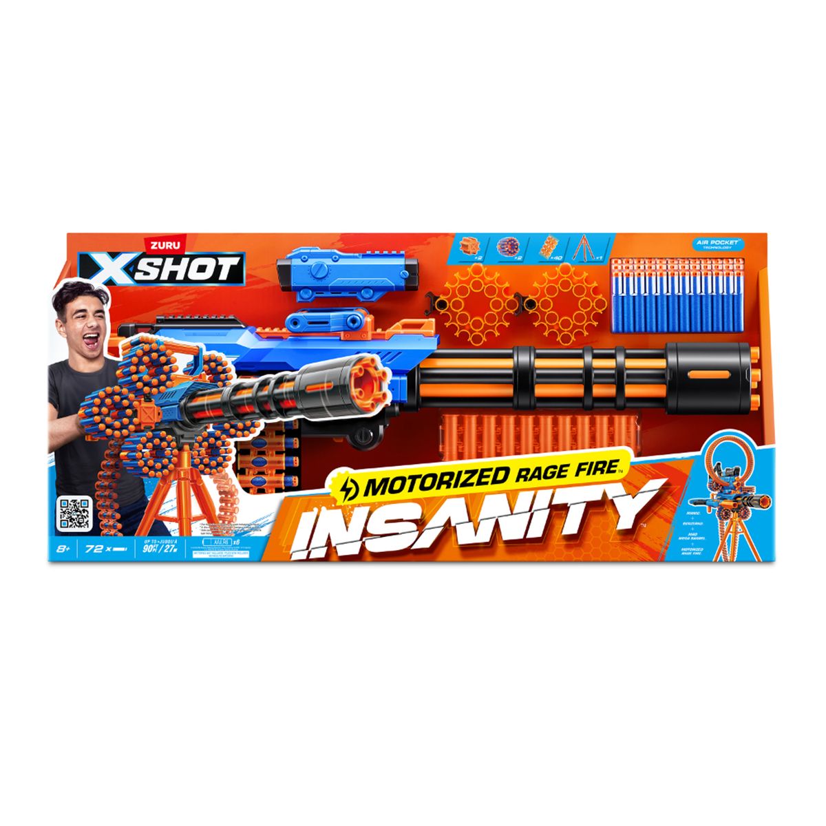  - X-Shot: Insanity S1 Lanzador Rage Fire Motorizado 72D