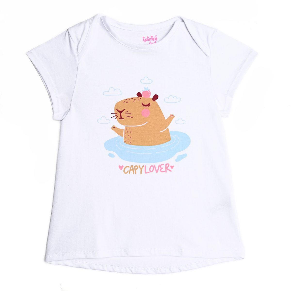 YAMP - Camiseta para Bebé niña con Estampado Print Manga corta de Algodón Yamp