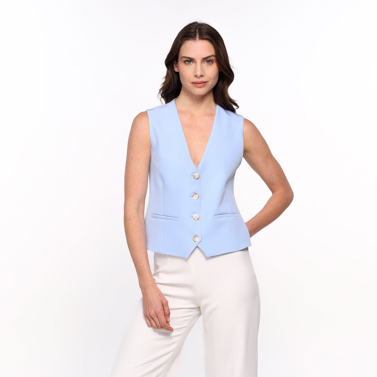 BASEMENT - Chaleco Mujer Recto Basement