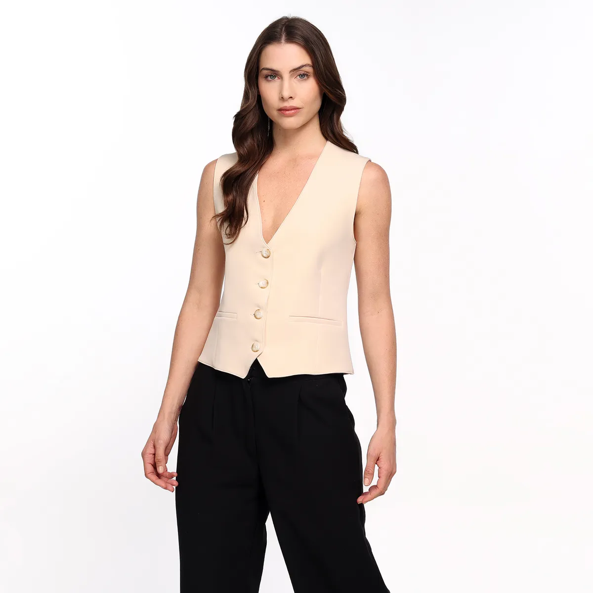 BASEMENT - Chaleco Mujer Recto Basement