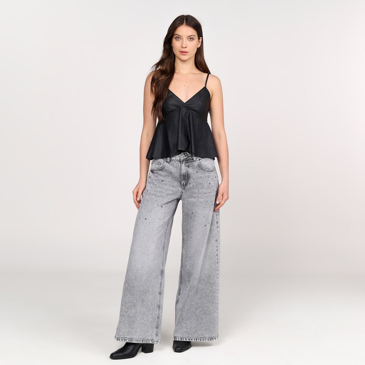 BASEMENT - Jean Wide leg Mujer Tiro alto Basement