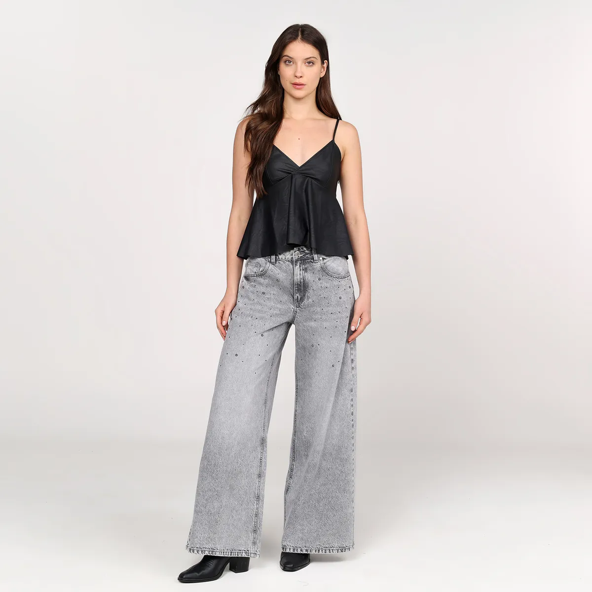 BASEMENT - Jean Wide leg Mujer Tiro alto Basement
