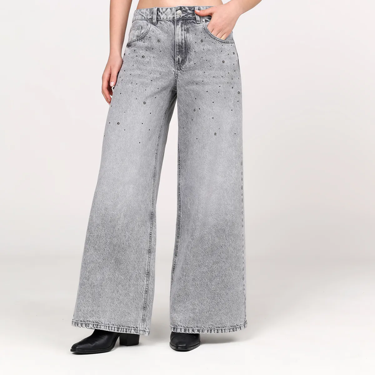 BASEMENT - Jean Wide leg Mujer Tiro alto Basement