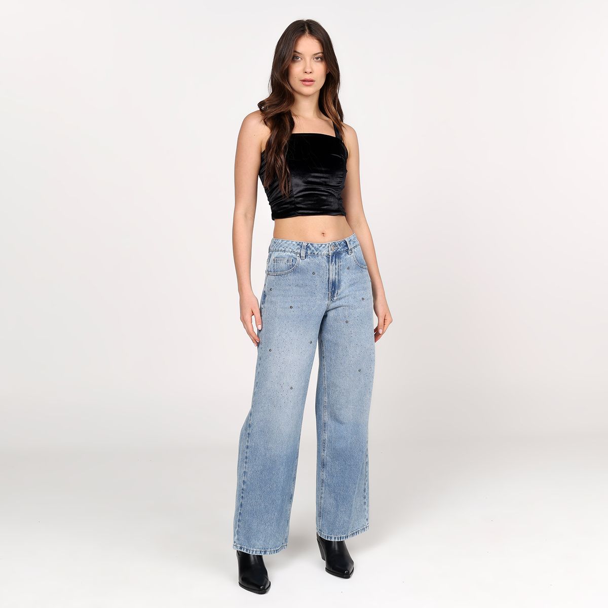 BASEMENT - Jean Recto Mujer Tiro alto Basement