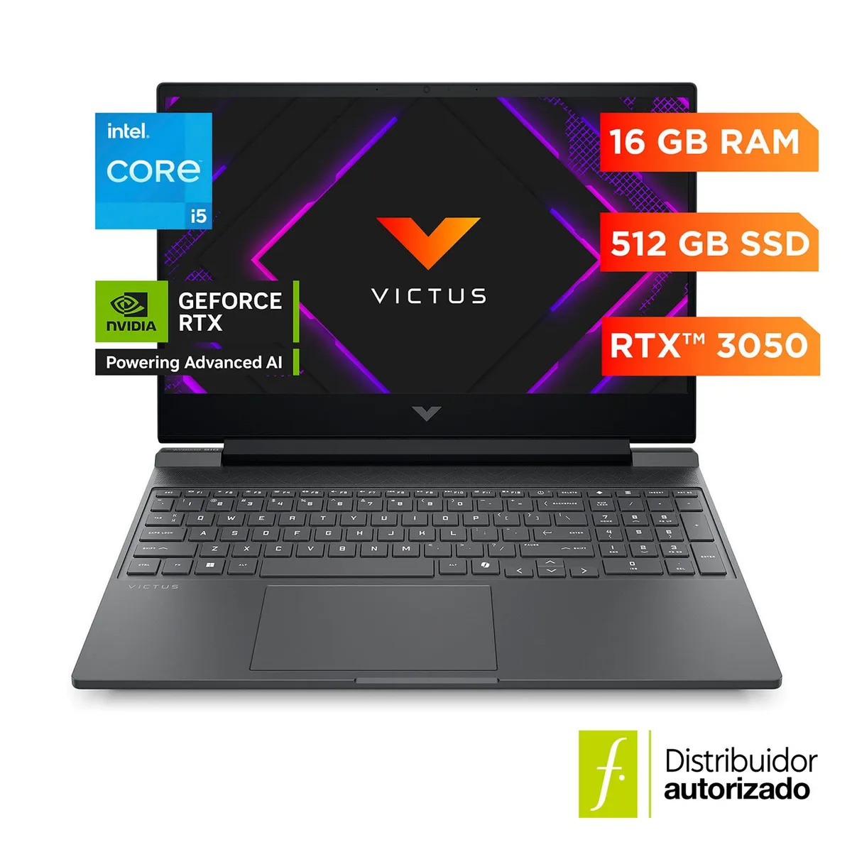 HP - Portátil Gaming Victus 15.6 FHD | Intel Core i5 | GPU móvil de 16 GB Nvidia® Geforce RTX 3050 (GDDR6 de 6 GB dedicada) | SSD de 512 GB | Inicio de Windows 11