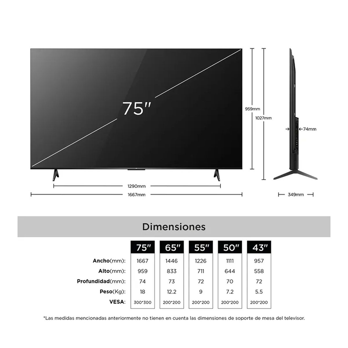 TCL - Televisor TCL | 75 pulgadas |4K UHD LED |75V6C