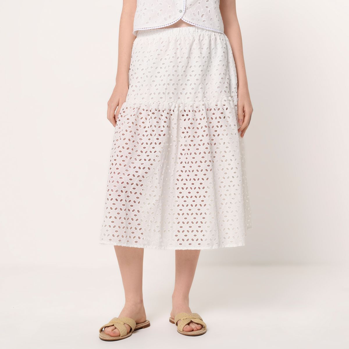 UNIVERSITY CLUB - Falda Midi Mujer De Algodón University Club