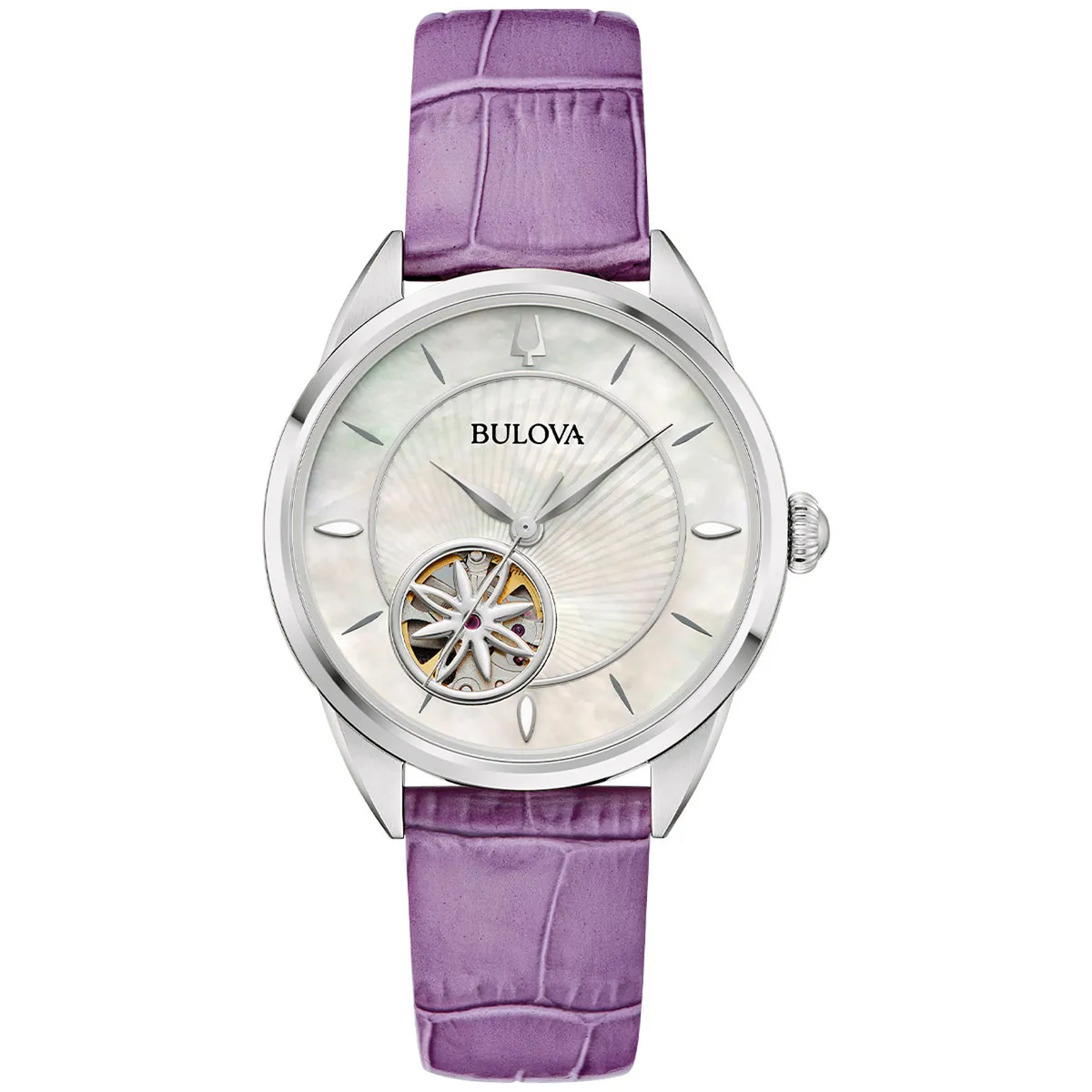 BULOVA - Reloj Bulova Mujer Classics. Reloj Cuero Púrpura 96L339