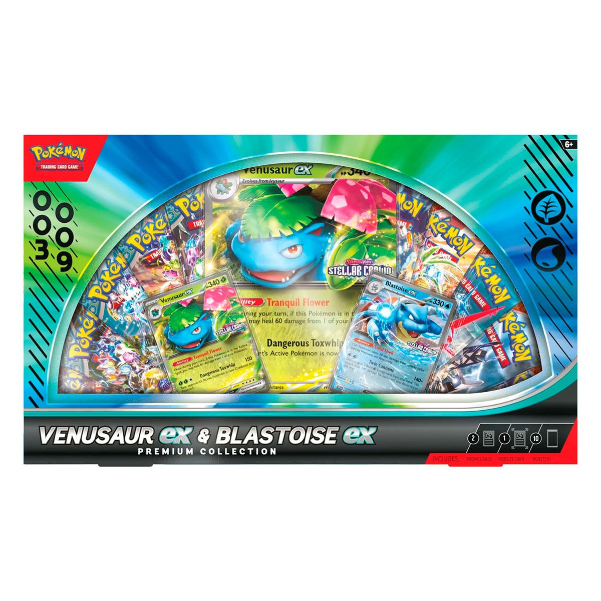 POKEMON - Didáctico Pokemon: Cartas Premium Collection Venusaur Ex & Blastoise EX. Exclusivo Falabella