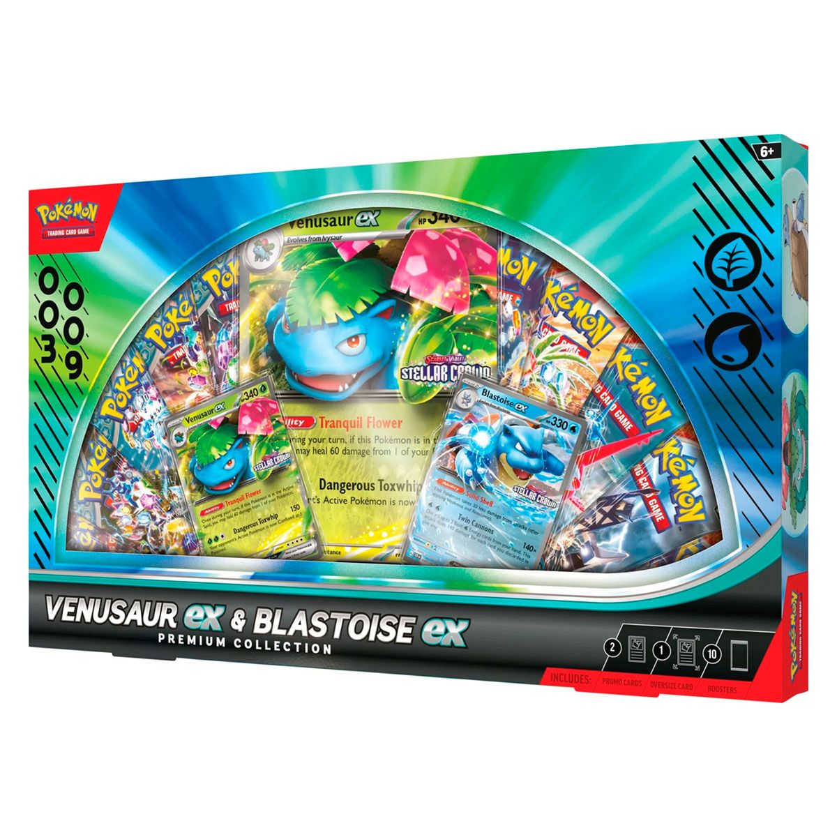 POKEMON - Didáctico Pokemon: Cartas Premium Collection Venusaur Ex & Blastoise EX. Exclusivo Falabella