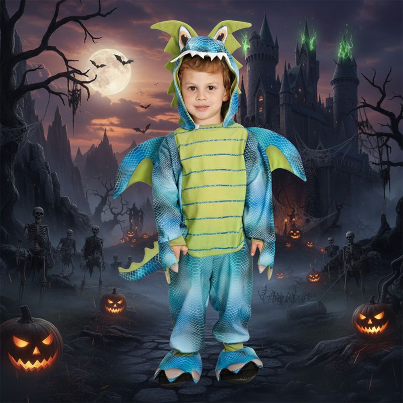CACHIVACHES - Disfraz Infantil para Niño Dragón azul animal fantasía