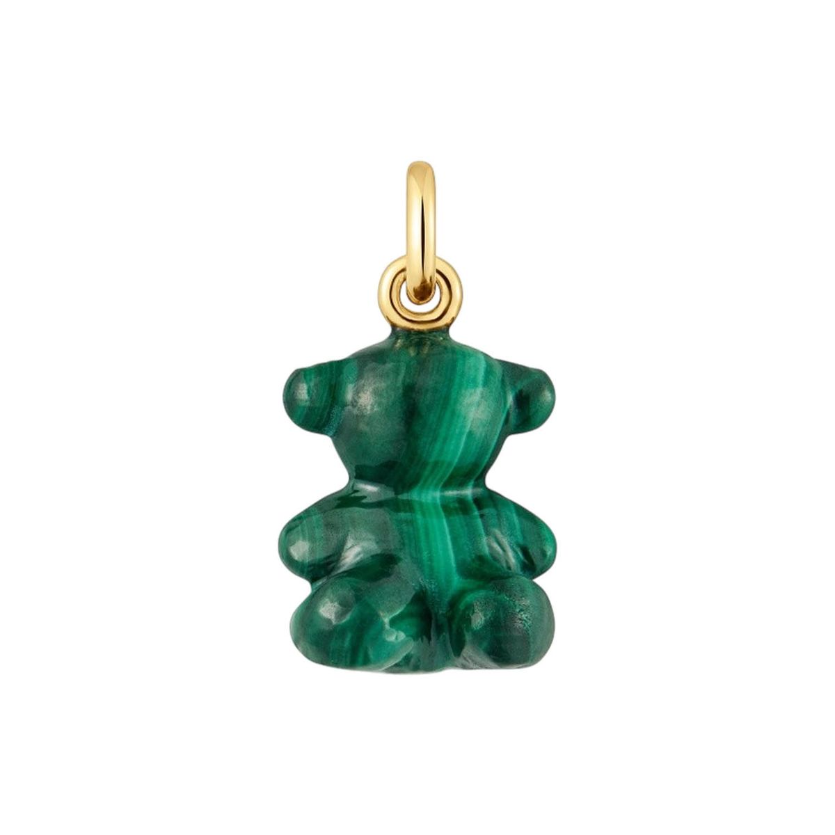 TOUS - Dije oso pequeño con malaquita y oro 14 kt Bold Bear