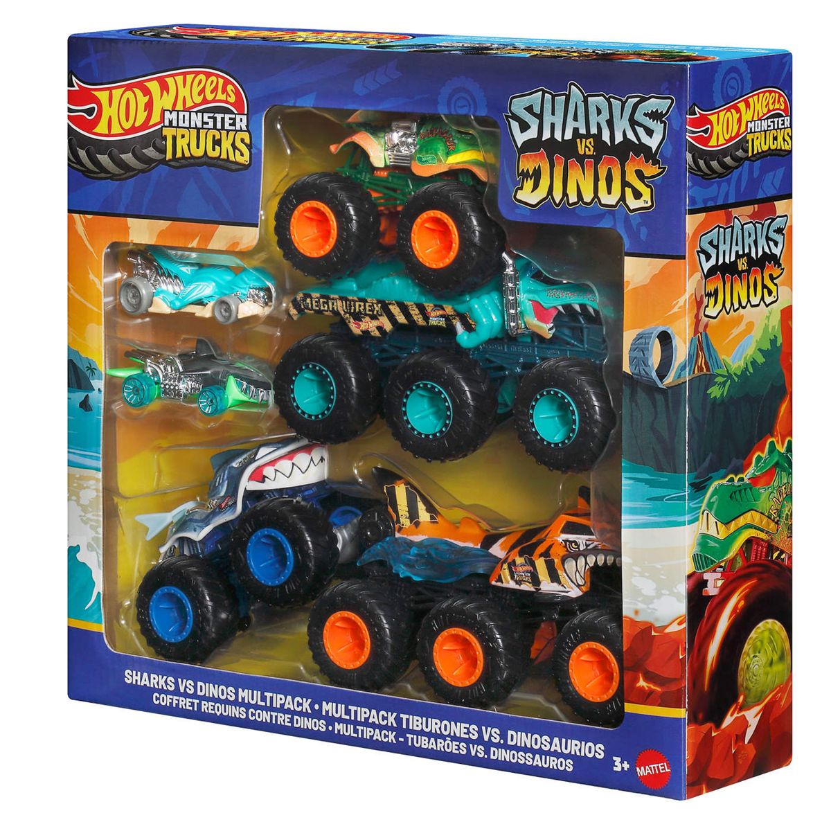 HOT WHEELS - Juguete didáctico Hot Wheels Carro : Monster Trucks Shark vs Dino. Producto aleatorio