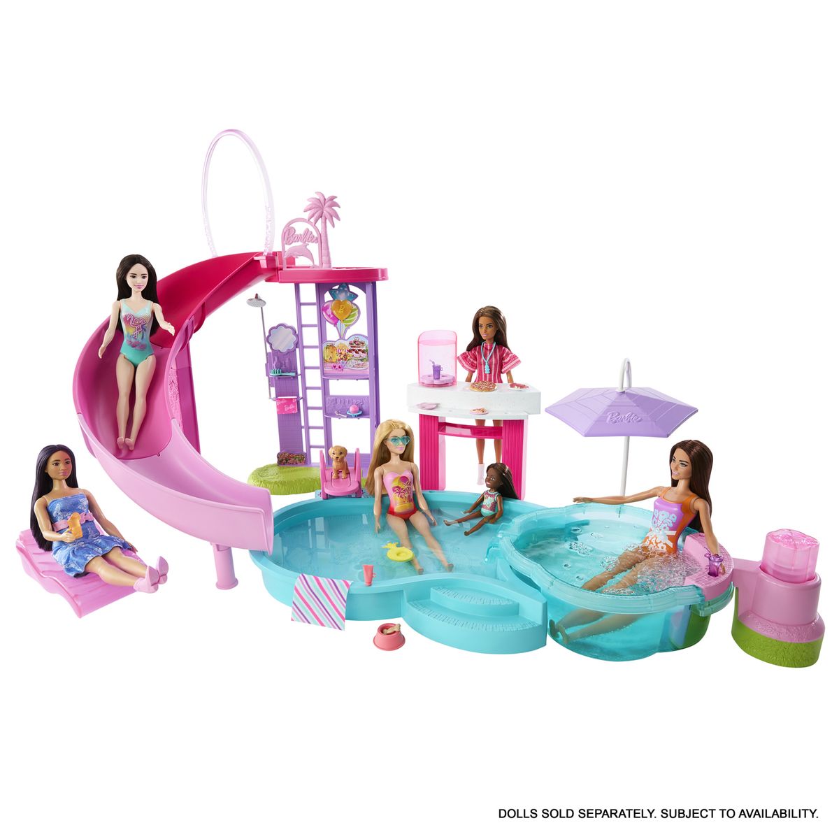 BARBIE - Figura de Muñeca Set de juegos Barbie: Piscina de los Sueños