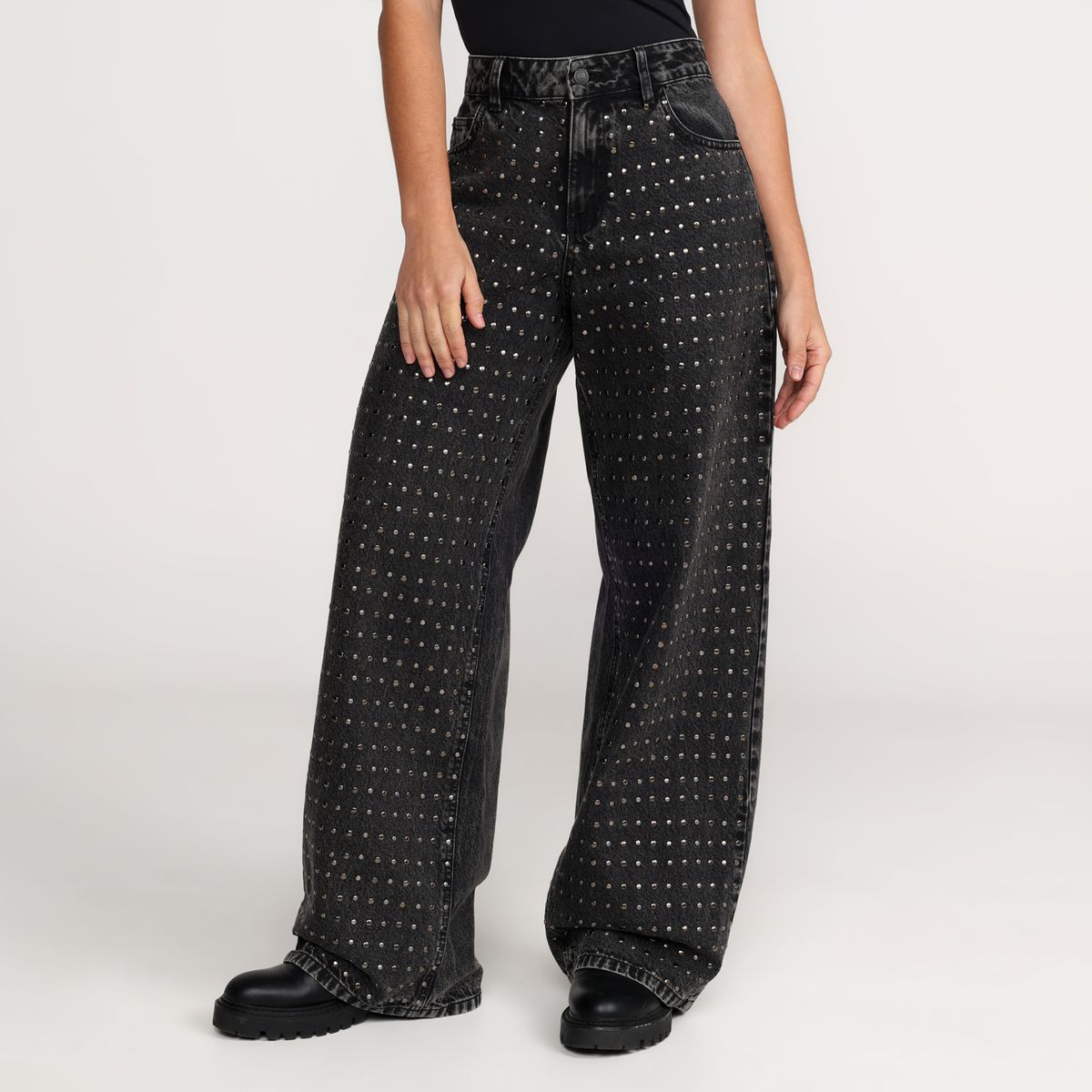 DENIMLAB - Jean Wide leg Mujer Tiro medio Denim de Algodón Denimlab