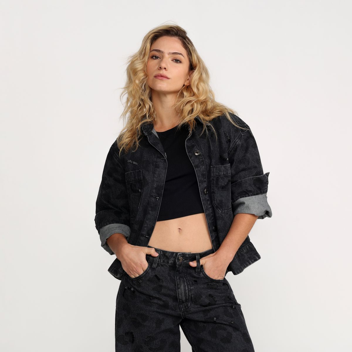 DENIMLAB - Chaqueta Mujer Animal print de Algodón Denimlab