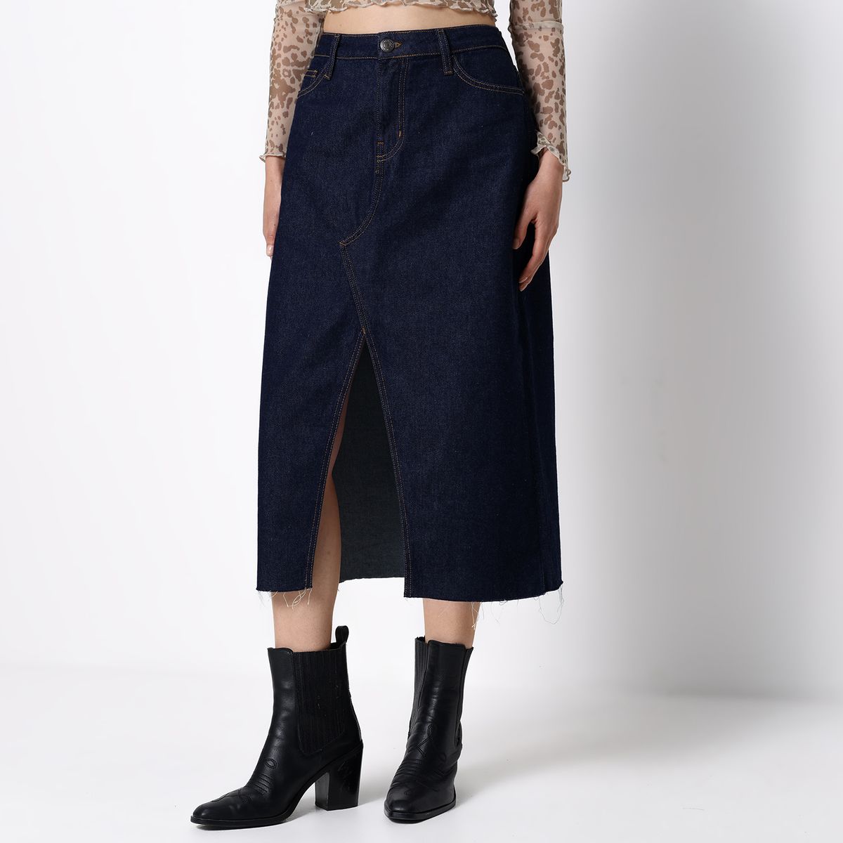 DENIMLAB - Falda Maxi Mujer de Algodón Denimlab