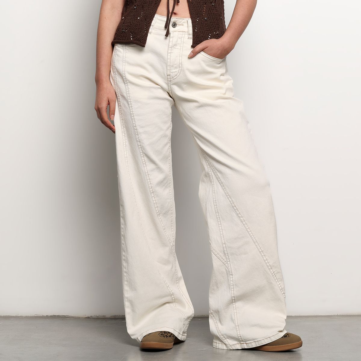 DENIMLAB - Jean Recto Mujer Tiro alto Denim de Algodón Denimlab