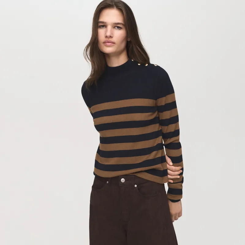 MANGO - Saco Mujer de Rayas Mango 