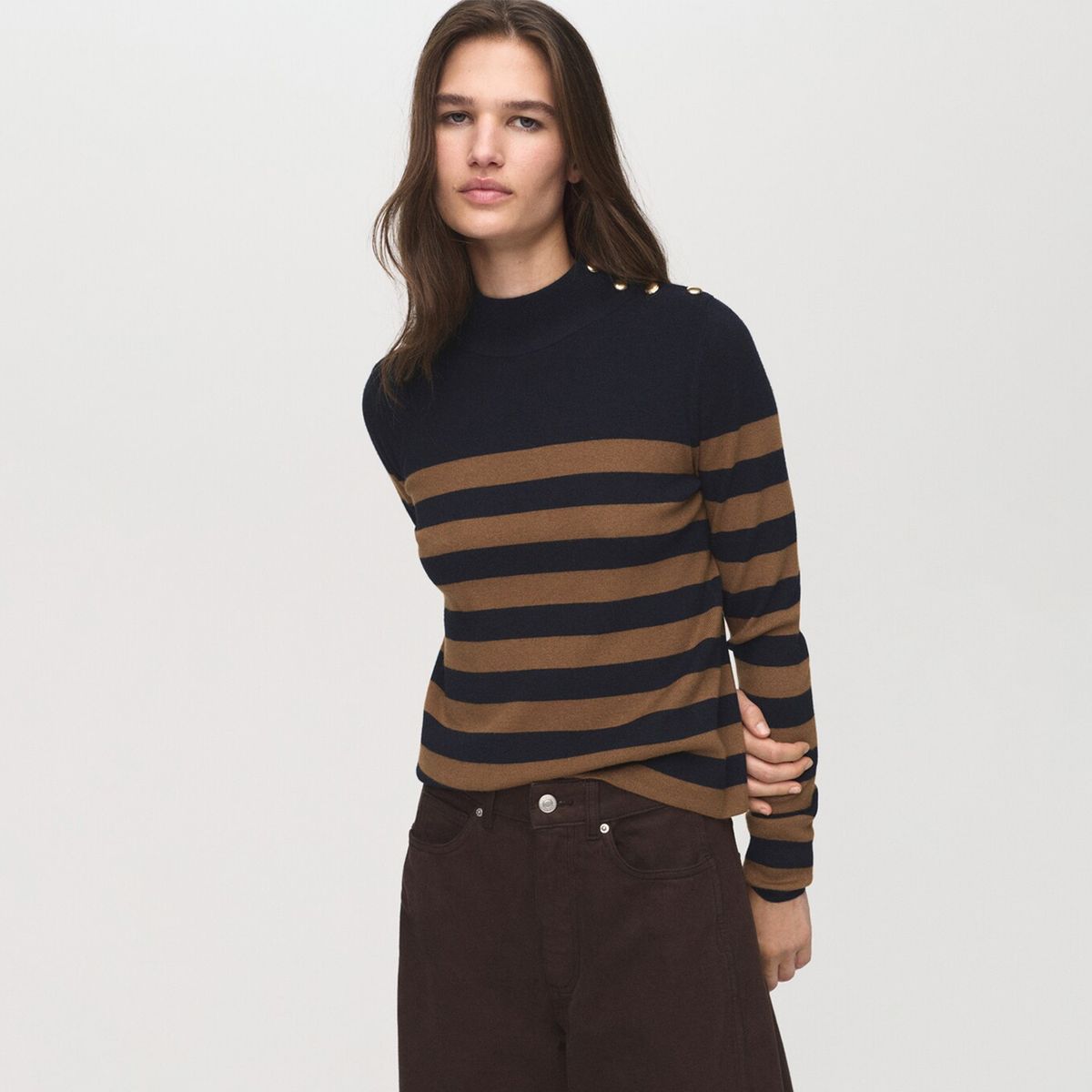 MANGO - Saco Mujer de Rayas Mango 