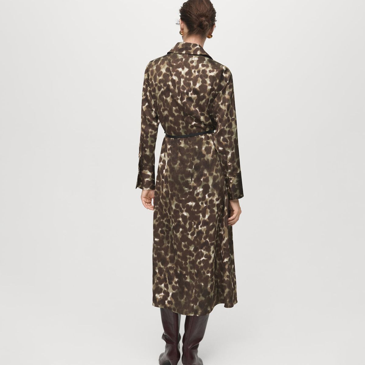 MANGO - Vestido Mujer Medio Casual con Estampado Mango