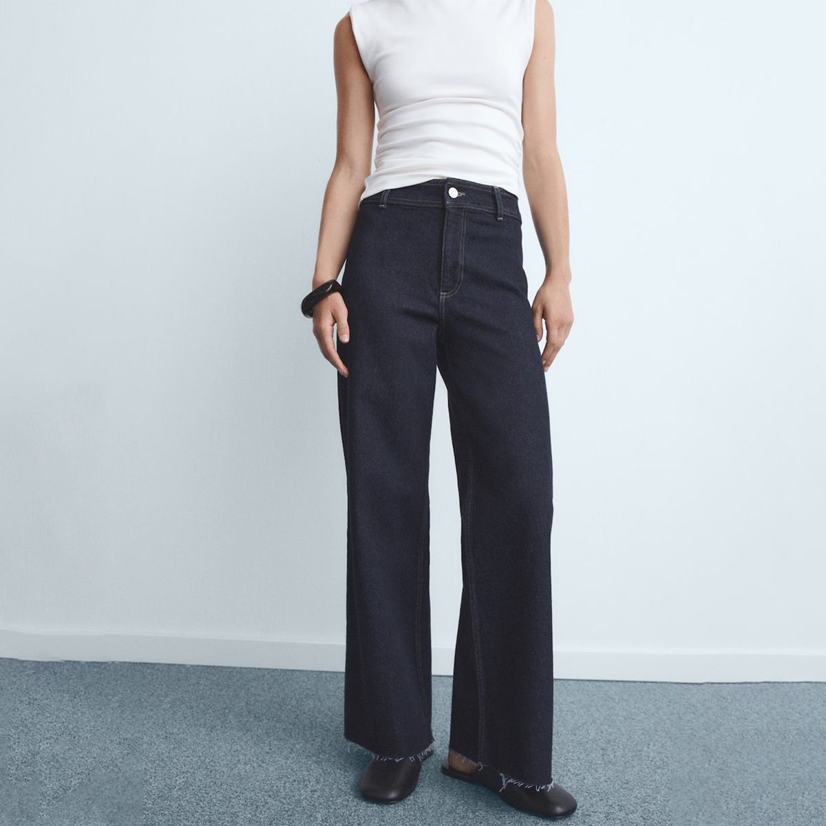 MANGO - Jean Culotte Mujer Tiro alto Mango