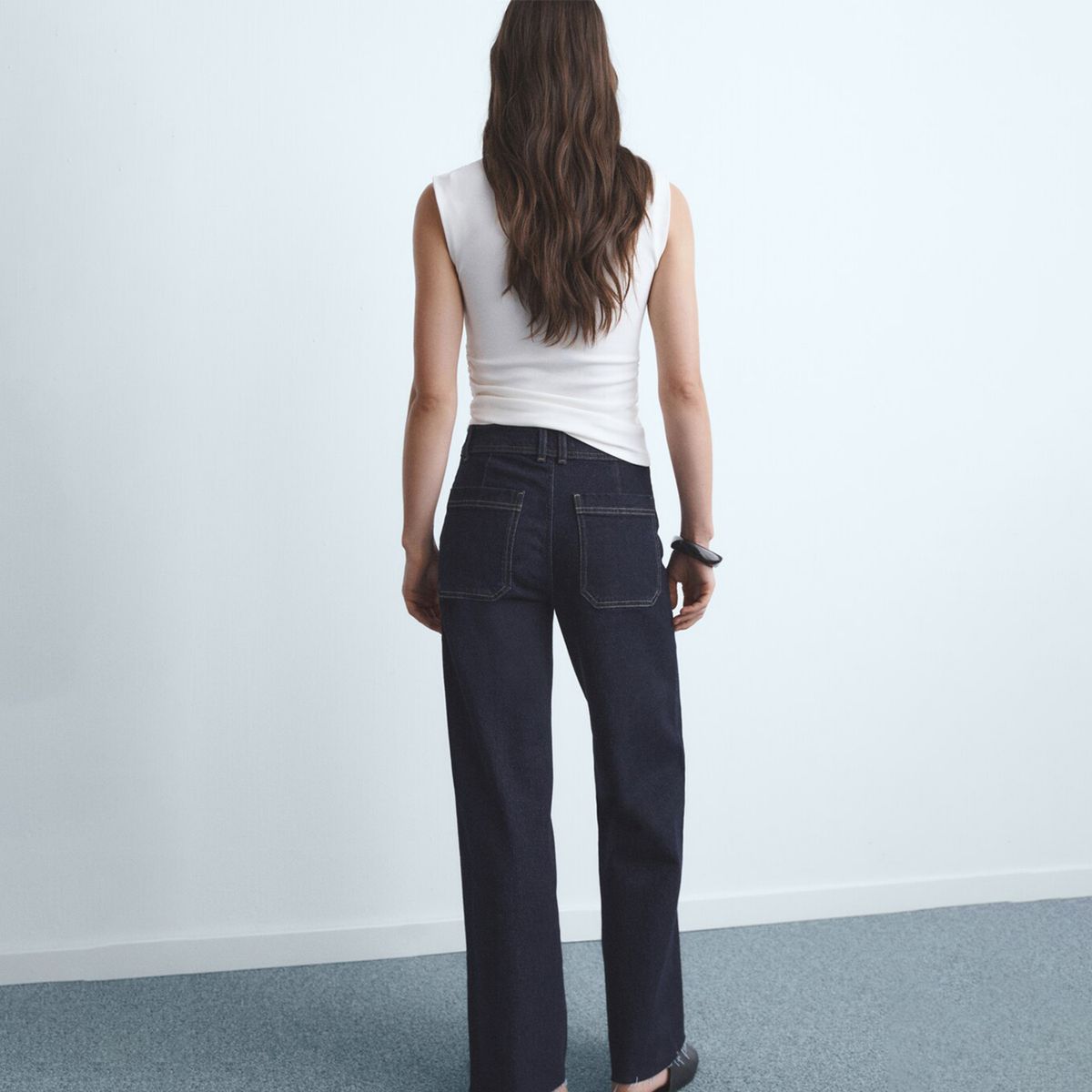 MANGO - Jean Culotte Mujer Tiro alto Mango