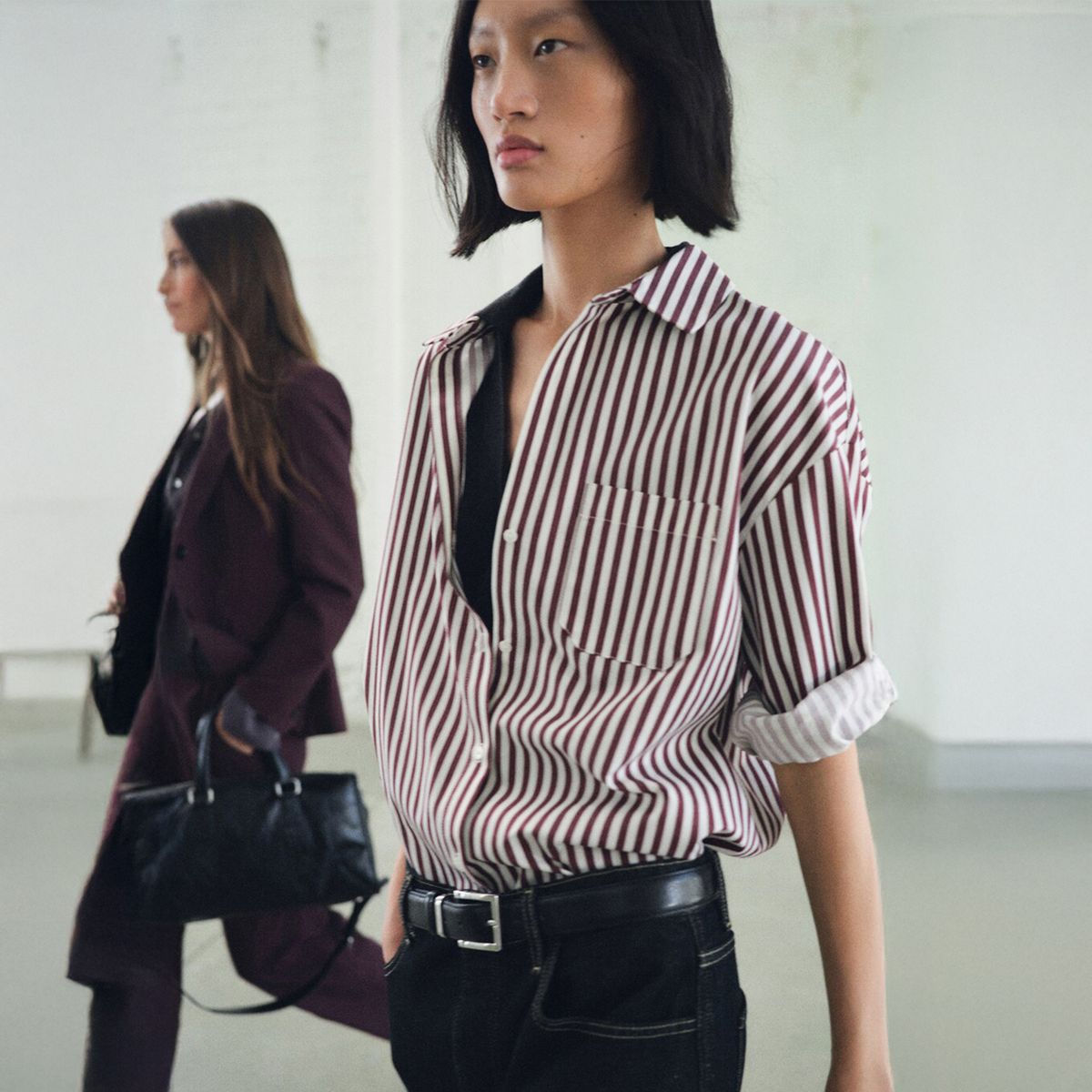 MANGO - Camisa Mujer de Rayas Manga larga de Algodón Mango 