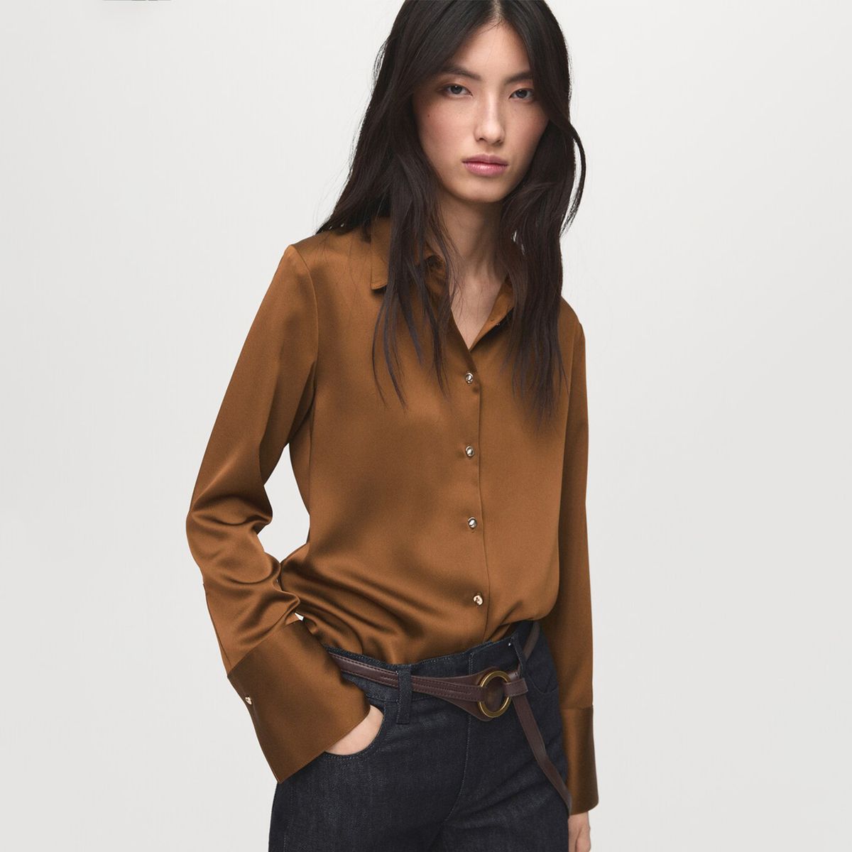 MANGO - Camisa Mujer Manga larga Mango