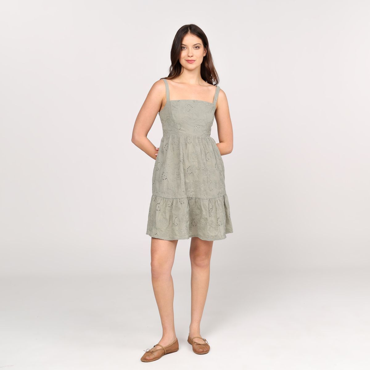 BASEMENT - Vestido Mujer Largo Casual de Algodón Basement