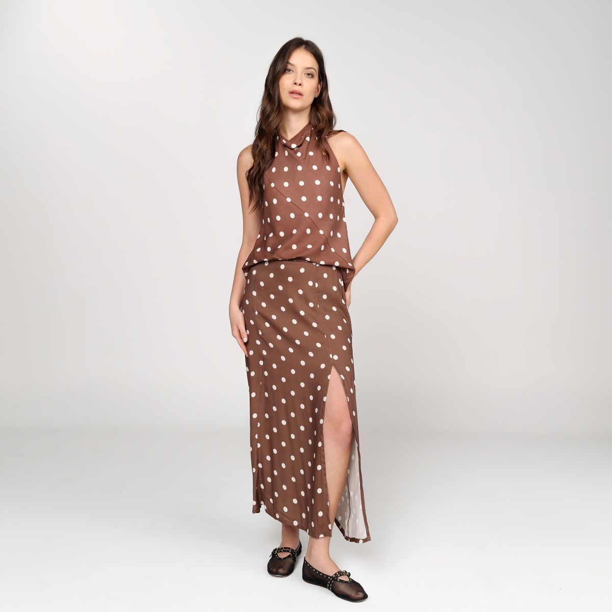 BASEMENT - Falda Midi con Puntos Mujer Basement