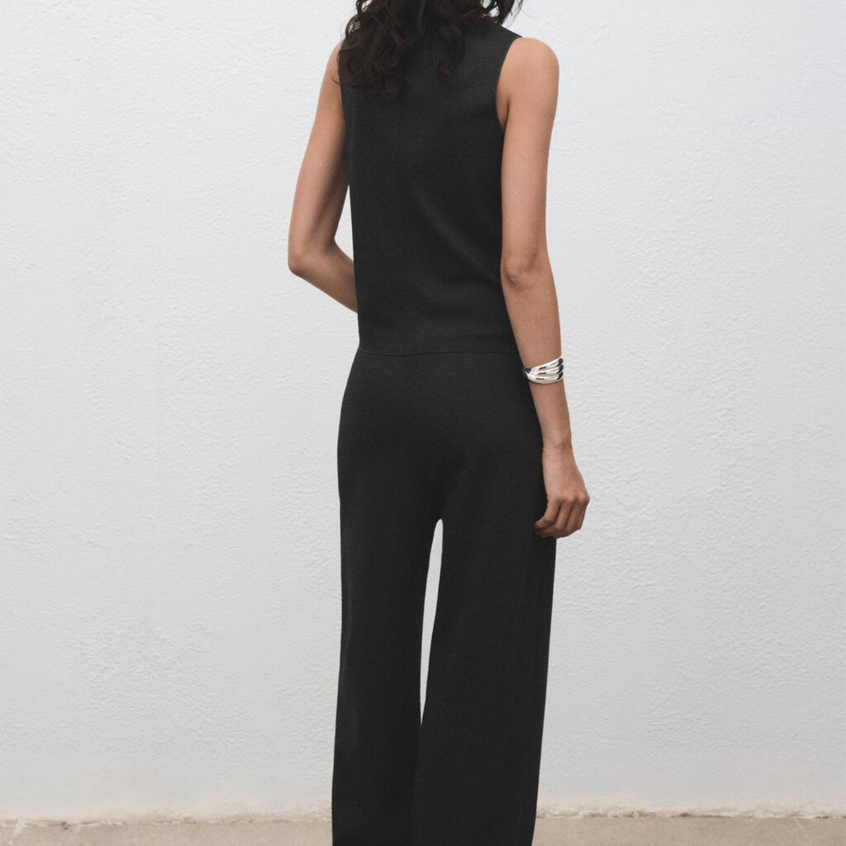 MANGO - Pantalón Recto Mujer Tiro medio Mango