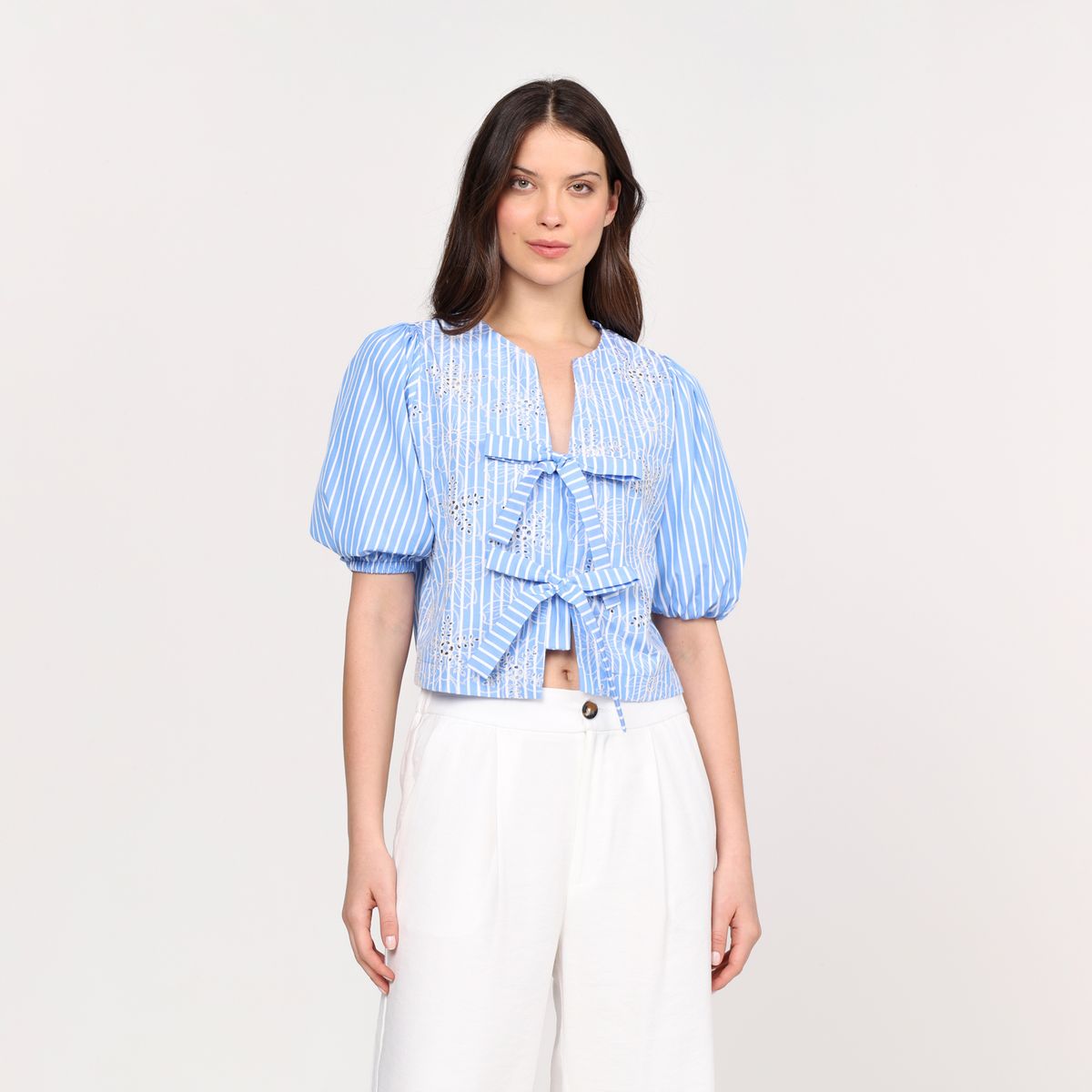 BASEMENT - Blusa Mujer Anudada Manga corta Basement