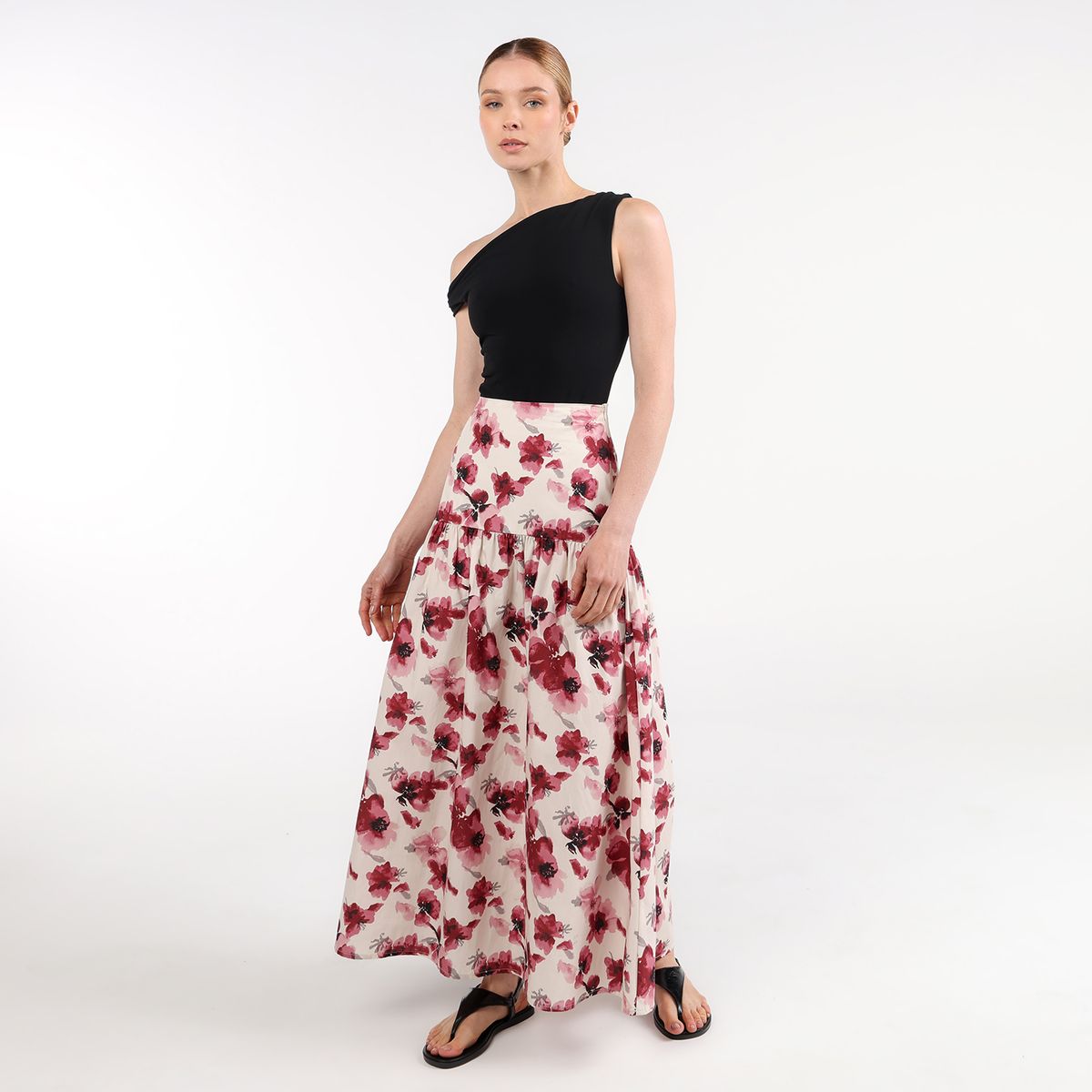 BASEMENT - Falda Maxi Mujer de Algodón Basement