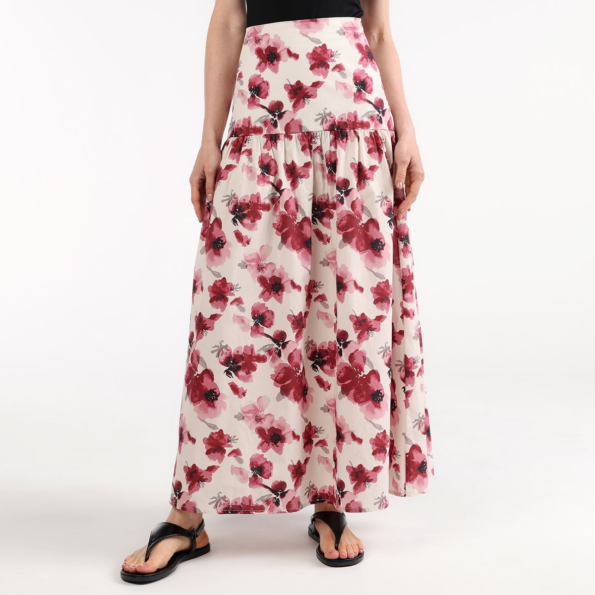 BASEMENT - Falda Maxi Mujer de Algodón Basement