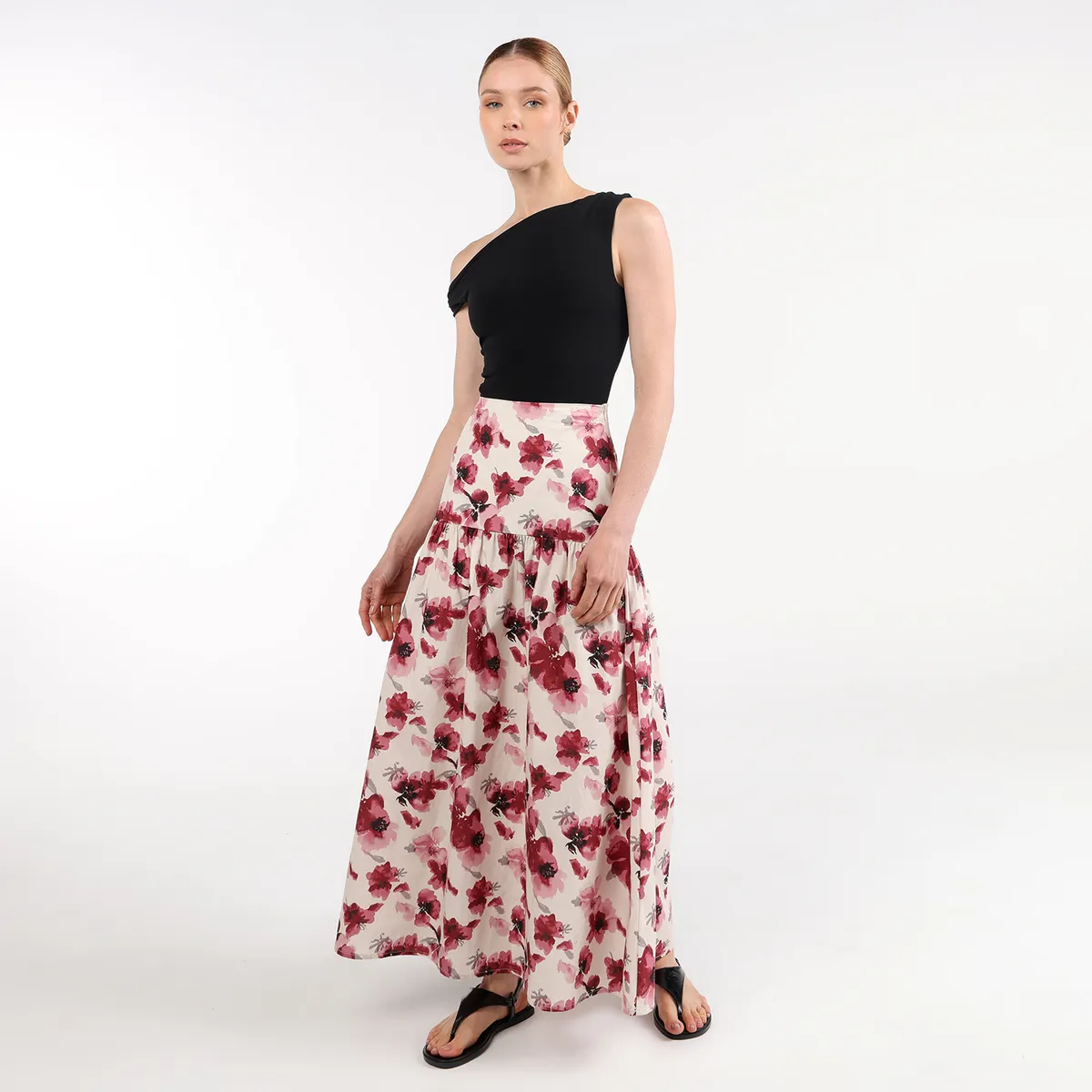 BASEMENT - Falda Maxi Mujer de Algodón Basement