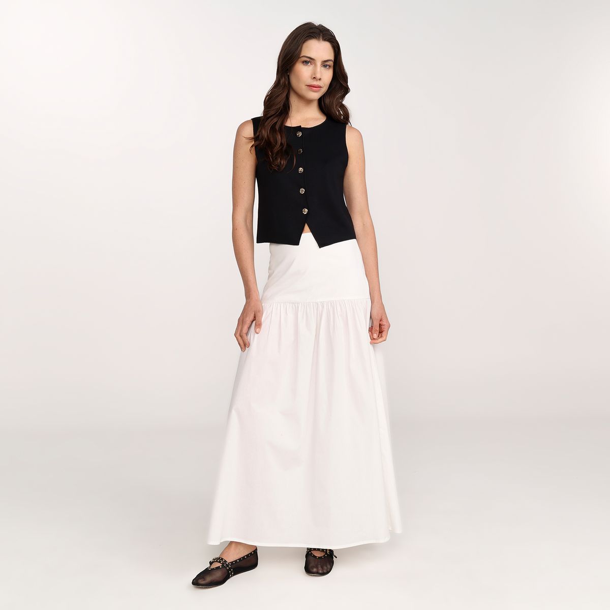 BASEMENT - Falda Maxi Mujer de Algodón Basement